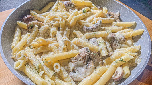 Creamy Mushroom And Cheese Pasta - Simple & Tasty